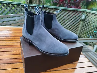 RM Williams 8.5G 9.5US 43EU TURNOUT GREY SLATE SUEDE LEATHER Mens CASUAL Boots. • $399.99