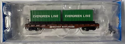 Bachmann N Scale Freight Car 18976 ~ Western Maryland Flat Car W/ Container Load • $34.99