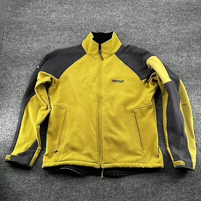 Marmot Jacket Mens L Gravity Softshell Windbreaker Yellow Grey Hiking Outdoor • $34.99