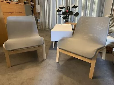 2x IKEA Grey Chair With Wooden Legs • £0.99