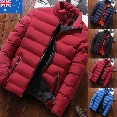 2023 Mens Quilted Padded Puffer Jacket Casual Zip-Up-Winter/Warm Coats Outwear • $20.99