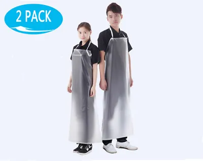 $8.99 • Buy 2 Pack Heavy Duty Transparent Waterproof Washing  Clear Aprons Home Restaurant