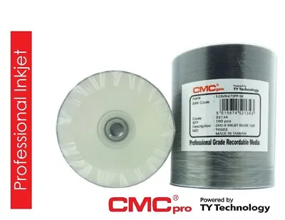 £43.99 • Buy 100 Taiyo Yuden JVC CMC PRO Silver PRINTABLE Blank DVD-R 16x 120min Discs TYG03