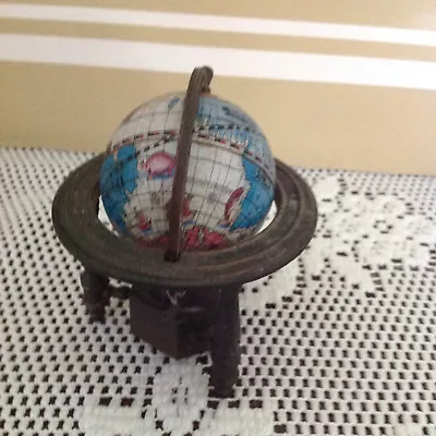 Used Antique Finished Die-Cast Miniature WORLD GLOBE PENCIL SHARPENER • $11.99