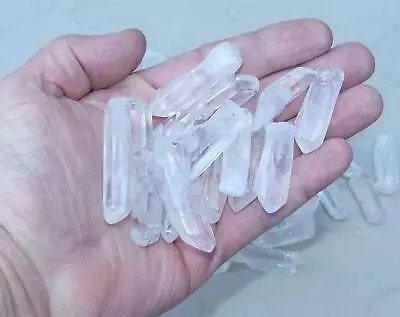 10 Clear Polished Undrilled Bulk Quartz Crystals Points Loose Quartz Gemstone • $7.95