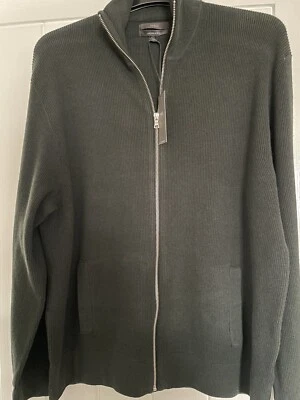 £19.95 • Buy M&S Mens Zip Thru Knit Cardigan Size 2XL Dk Green New