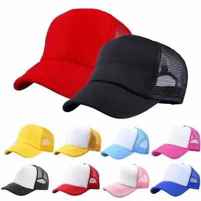 £6.71 • Buy Kids Boys Girls Mesh Baseball Cap Trucker Snapback Hiphop Sport Adjustable Hat