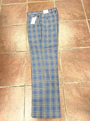 NEW Mens Regular Classic Fit Plaid Casual Dress Pants Full Cut Multi Color USA • $59.99