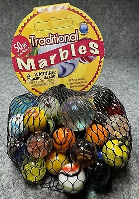 Vacor / Mega Marbles / Mexico - Net Bag Of 50 Marbles - 1 Shooter - Unopened (c) • $9.99