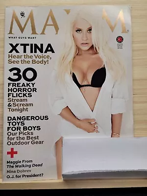 CHRISTINA AGUILERA XTINA * NINA DOBREV October 2013 MAXIM MAGAZINE Horror Flicks • $5