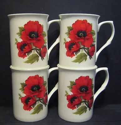 £17.99 • Buy Set Of 4 Mugs Baileys Poppy Fine Bone China Mugs Cups Beakers