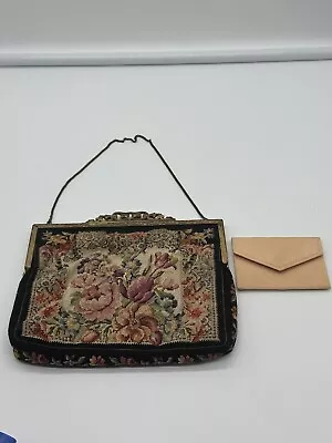 Antique Floral Tapestry Bag Petit Point With Chain And Pouch Granny Core • $125