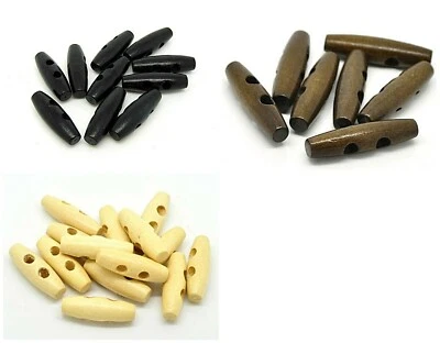 £2.30 • Buy 35mm Wooden Duffle Coat Toggle 2 Hole Buttons Knitwear Haberdashery Sewing ML