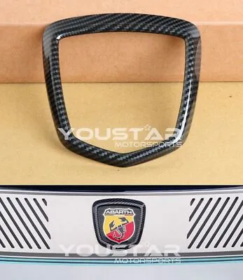 US STOCK For FIAT ABARTH CARBON Effect Rear Emblem Frame Badge Cover 500 595 695 • $35.99