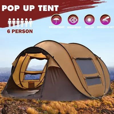 $95 • Buy Waterproof Instant Beach Camping Tent 6 Person Pop Up Tents Family Hiking Dome B
