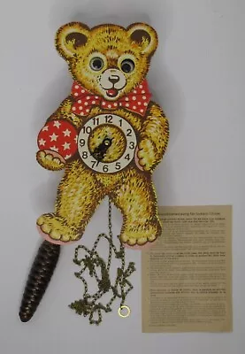 Vintage Teddy Bear Clock West Germany Wall Clock Goggly Eyes Animated- Untested  • $195