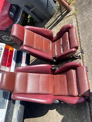 Bmw E30 Pair Front Sport Seats Cardinal Red Leather • $899.99