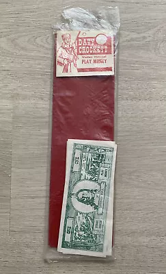 VINTAGE 1950s DAVY CROCKETT WESTERN HISTORICAL PLAY MONEY IN ORIGINAL PACKAGING • $49.99