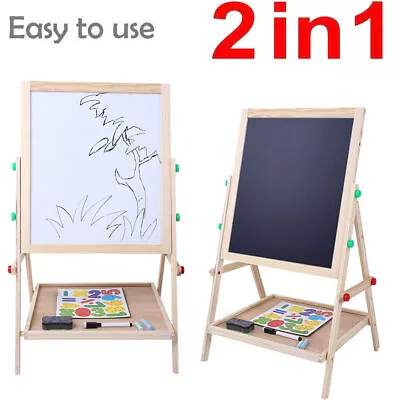 £19.98 • Buy Kid Art Play Dual Sided Easel Chalkboard 2 In1 Writing Drawing Painting Board UK