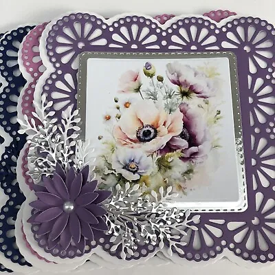 £1.50 • Buy Card Making 12 Base Layering Die Cuts+4 Toppers + Foliage+4 Hand Made Flowers