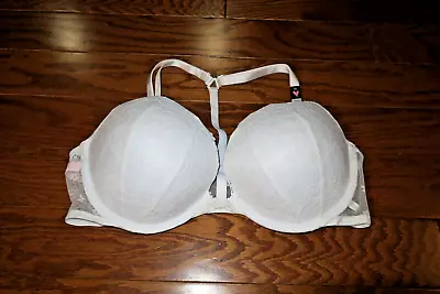 38d ❤️ Bra Victoria's Secret ❤️ Push Up Pads Front Closure Comfy Lace White • £52.12