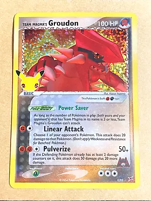 Pokemon TCG Team Magma's Groudon 9/95 Celebrations Holo Rare NM • $1.34