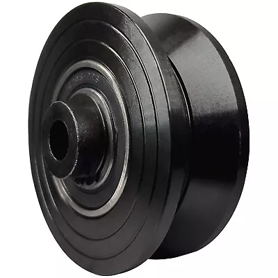 3.5 Inch  Black V-Groove Gate Wheels Solid Steel Sliding Gate 1 Pc • $24.99