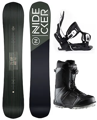 2024 Nidecker PLAY 159 WIDE Men's Snowboard Package Flow Bindings BOA Boots NEW • $539.95