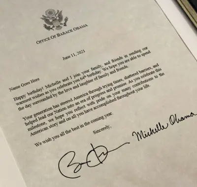 SIGNED Barack Obama BIRTHDAY Personalized White House Letter -OFFICIAL STYLE • $24.99