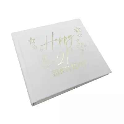 21st Birthday White Photo Album Gift Keepsake Gold Present Finish • £15.99