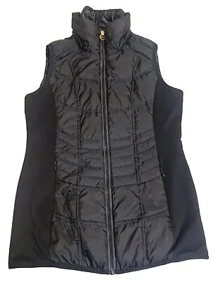 Michael Kors Puffer Down Vest Adult Small Black W Gold Trim Full Zip Front Women • $14.04