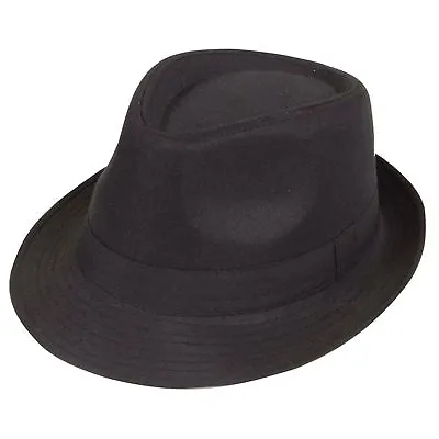 £7.95 • Buy Adult Deluxe BLACK FEDORA HAT Fancy Dress 1920s 20s Party Gangster Bugsy Malone