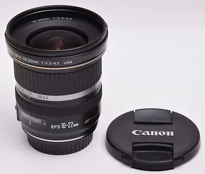 Canon EF-S 10-22mm F/3.5-4.5 USM Wide Angle Lens W/caps - FREEPOST • £139.99