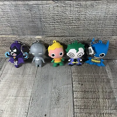 DC Monogram Keychains Lot Batman Joker Aquaman Raven Iron Man Marvel Lot Of 5 • $10