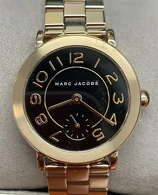 Marc Jacobs MJ3512 Riley Black Dial Gold Tone Stainless Steel Women's Watch • $136.29