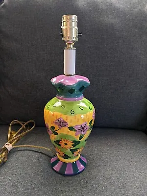 Vintage Milson And Louis Hand Painted Floral Vase Lamp Nice!! • $39.95