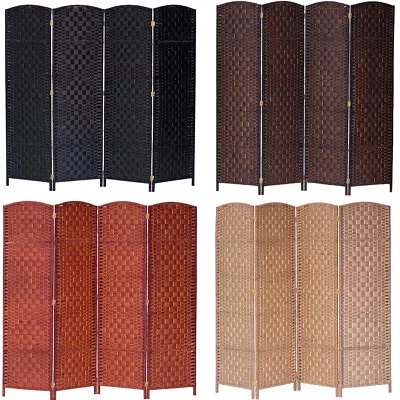 3 4 5 6 7 8 Panel Folding Room Divider Privacy Screen Diamond Weave Fiber • $79