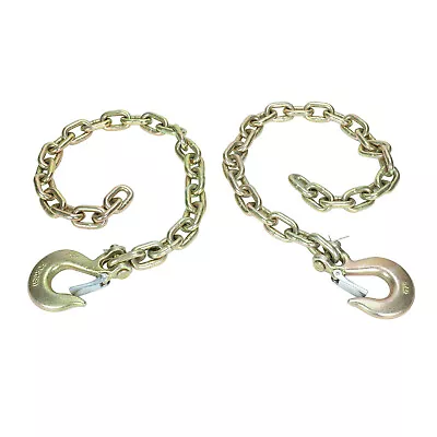 2 Pack 3/8 X35' G70 Tow Chain Tie Down Binder Chain Flatbed Truck Trailer Safety • $35.96