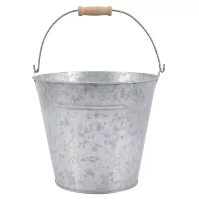 Galvanized Metal Bucket Rustic Water Flower Vase Trash Can Coal Bin Burn Barrel • $17.27