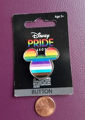 Disney Pride Collection Micky Mouse Head Button Pin NEW LBGTQ • $2.99