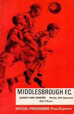 66/67 MIDDLESBROUGH *PROMOTED V QUEENS PARK RANGERS *CHAMPIONS QPR DIV 3 NR MINT • £3.15