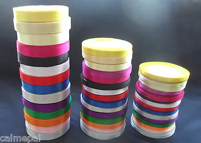 £1.25 • Buy 22 Metres  Satin Ribbon Craft Wedding Gift  15 Colour -3 Sizes -25 Yards Rolls
