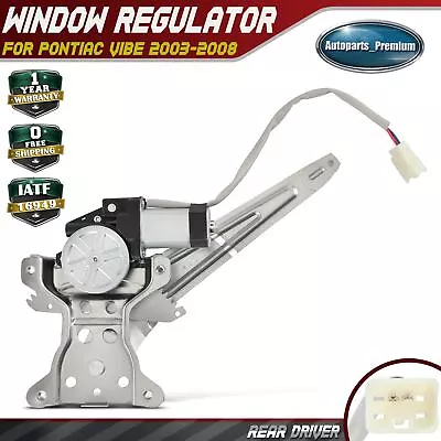 Rear Left Power Window Regulator W/ 2Pins Motor Assembly For Pontiac Vibe 03-08 • $38.99