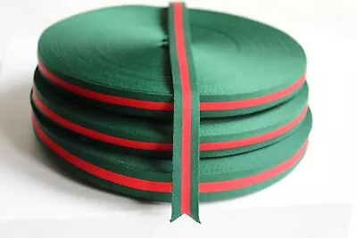 2 Yards  3/4 Inch  Twill Ribbon Red/Green • $6.89