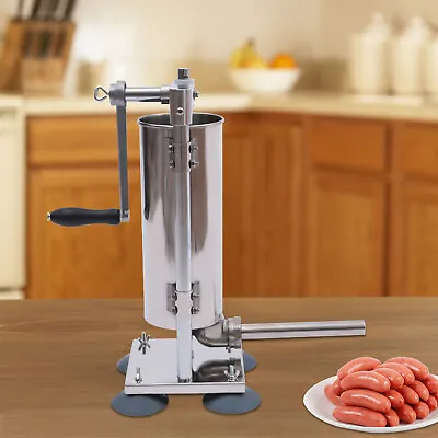 $120 • Buy Manual Sausage Stuffer Low Noise  Meat Filler Suction Press Vertical 3L 6LBS 