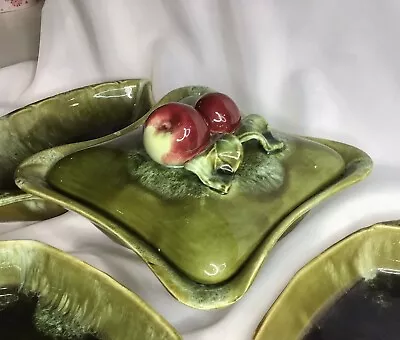 Wade Of California USA Vintage 1960’s Pottery Apple 4 Piece Serving Dish Set • $14.99