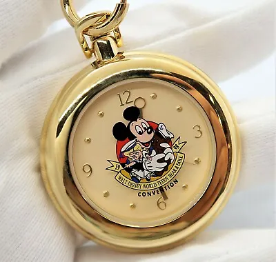 MICKEY MOUSE Quartz  1998 Teddy Bear Con  Character POCKET WATCHMIB 104 • $39.59