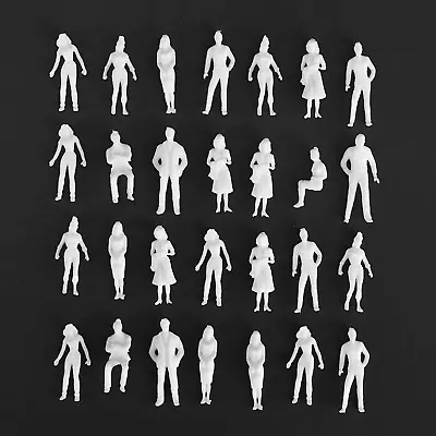 1:50 Scale Model People Unpainted Figures 100 Pieces Model Trains Architectural  • $18.15