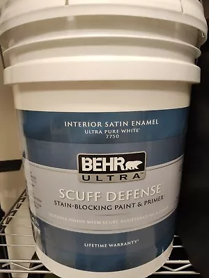 BEHR Ultra 5 Gal Interior Semi-Gloss Ultra Pure 7750 Paint And Primer  • $175