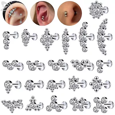 16G Labret Lip Stud Piercing Internally Threaded Ear Piercing Monroe Piercing • $9.04